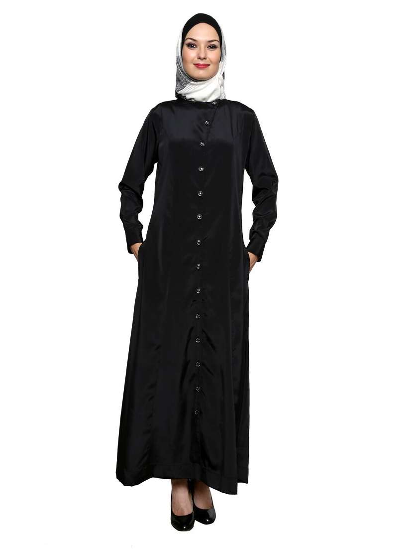 solid black abaya