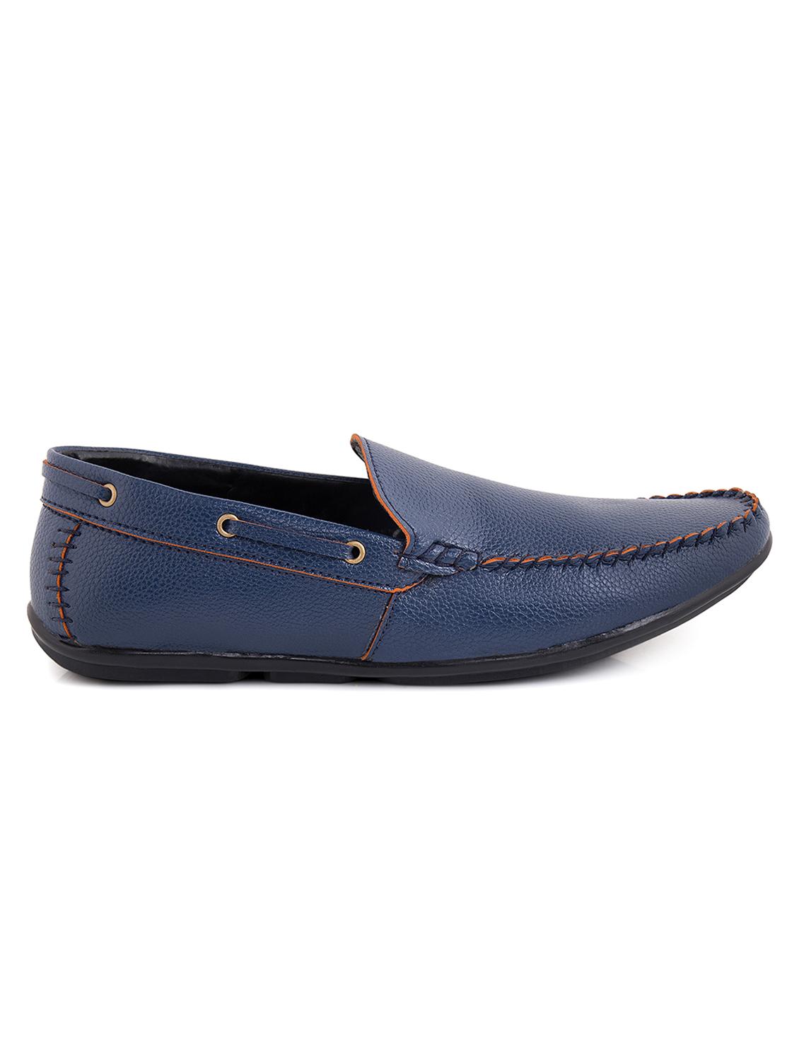 solid blue faux leather loafers - 11577016 - Standard Image - 1