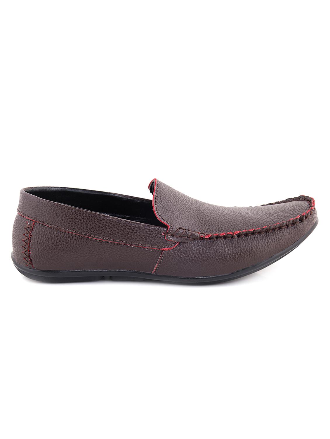 solid brown faux leather loafer - 11577017 -  Standard Image - 1