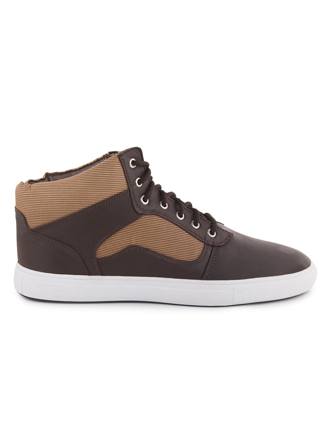 brown faux leather lace up sneaker - 11577317 - Standard Image - 1