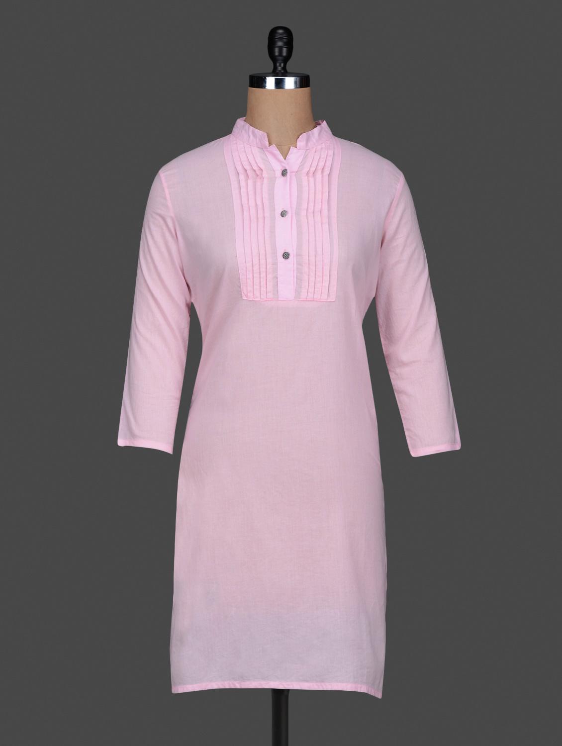 Baby Pink Cotton Kurta - Meira