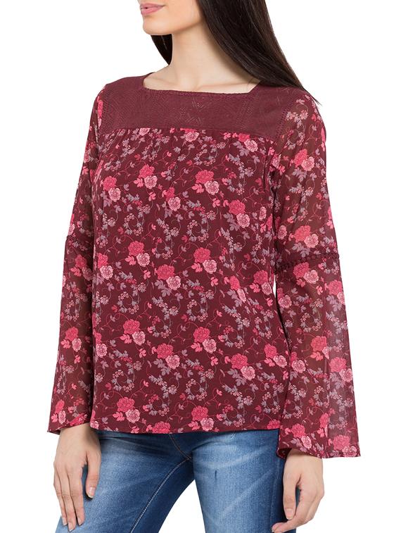 red floral print top - 11586265 - Standard Image - 1