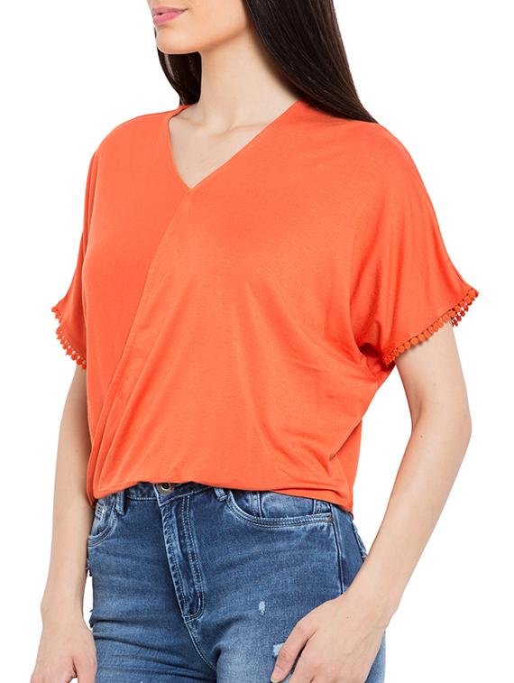 orange viscose top - 11586283 -  Standard Image - 1