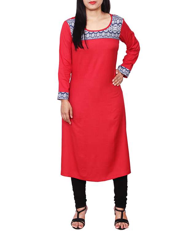 red viscose kurta