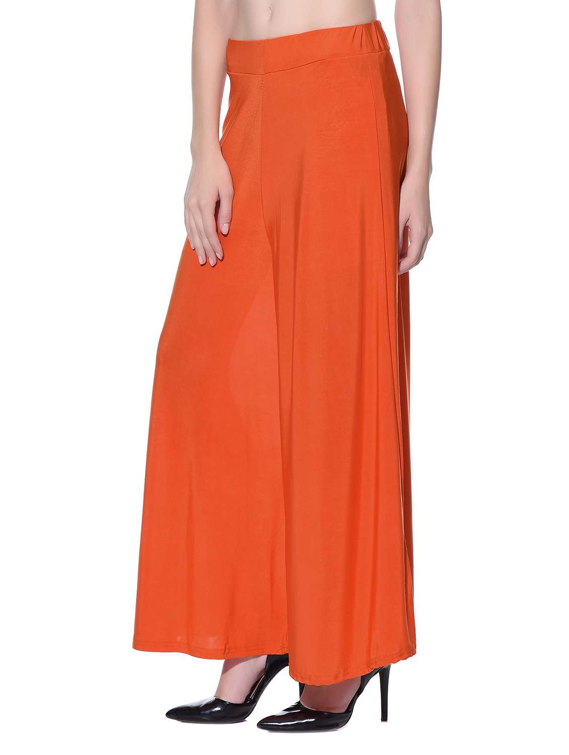orange polyester palazzos - 11593791 -  Standard Image - 1