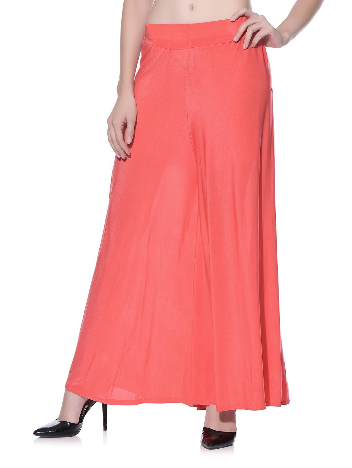 pink polyester palazzos - 11593795 - Standard Image - 1