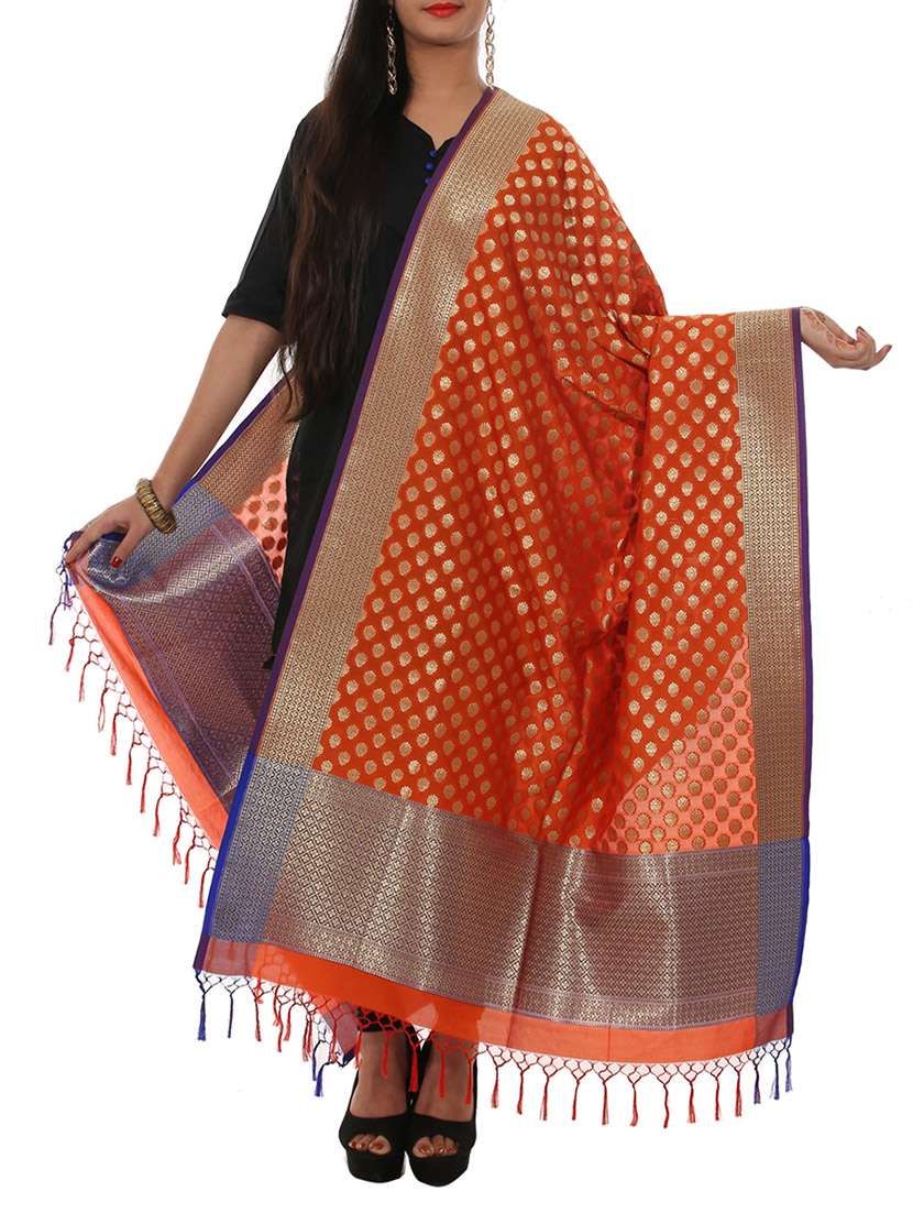 orange silk dupatta