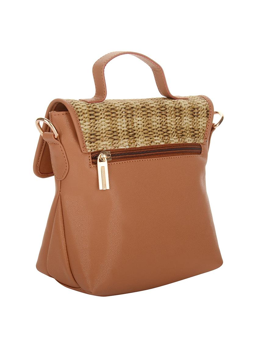 beige leatherette sling bag - 11627966 - Standard Image - 1