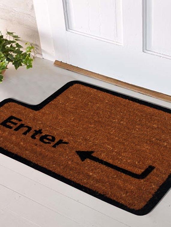 saral home premium quality heavy duty coir mat -40x60 cm