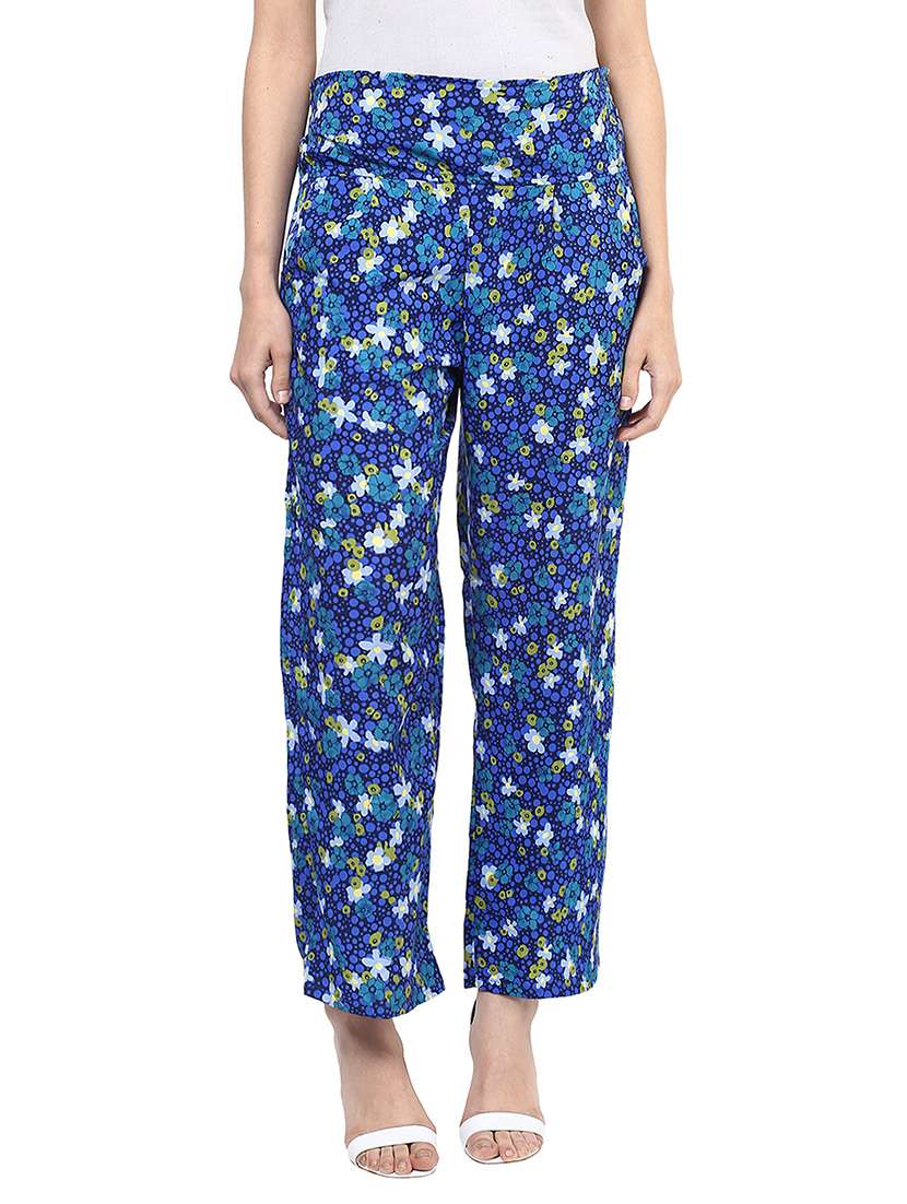 blue polyester trouser