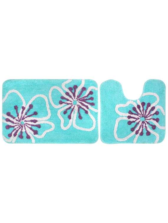 saral home soft cotton bathmat with contour set - 40x60 cm - 11656222 - Standard Image - 1