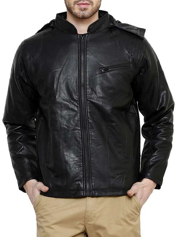 black polyester blend jacket
