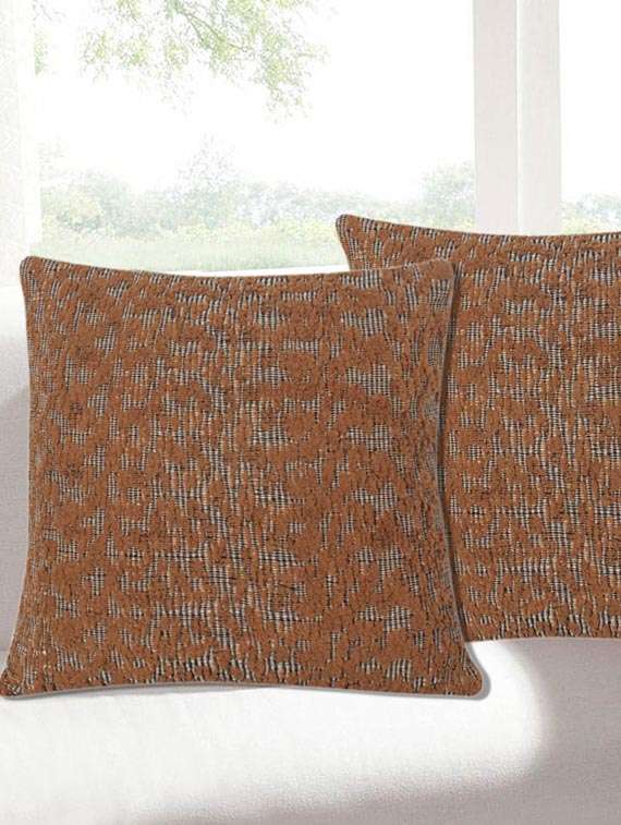 saral home premium quality textured fabric made cushion cover set of 2pc -40x40 cm
