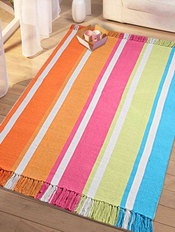multi colored cotton rug