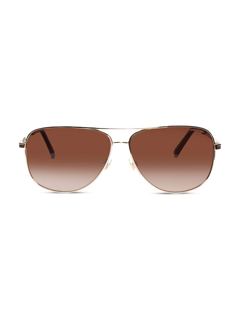 brown and gold aviator sunglasses