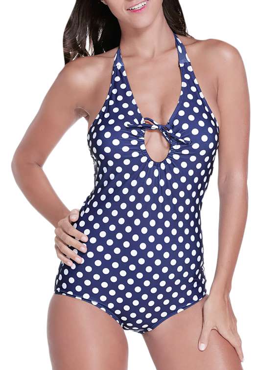 navy blue printed monokini
