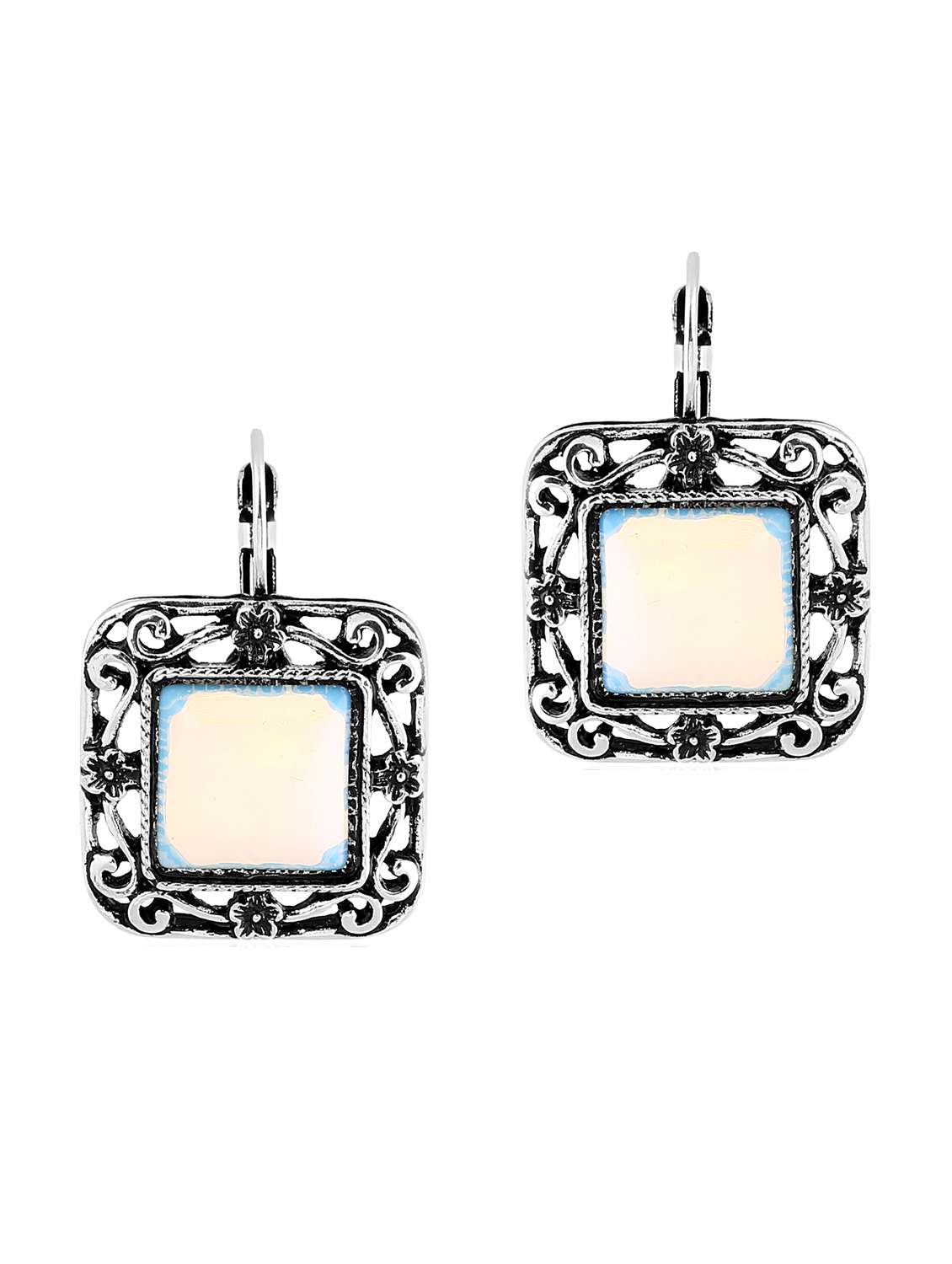 silver metal studs earrings