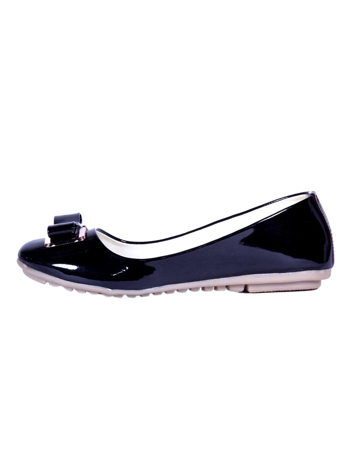 black leatherettte ballerina - 11678486 - Standard Image - 1