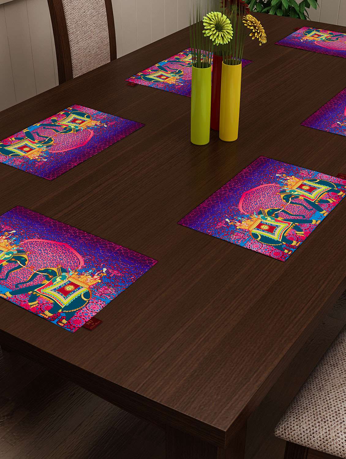 set of 2 purple cotton placemat