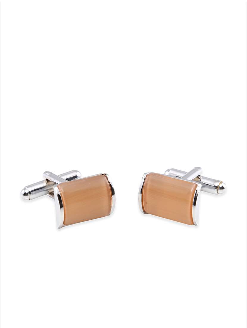 orange metal alloy cufflink
