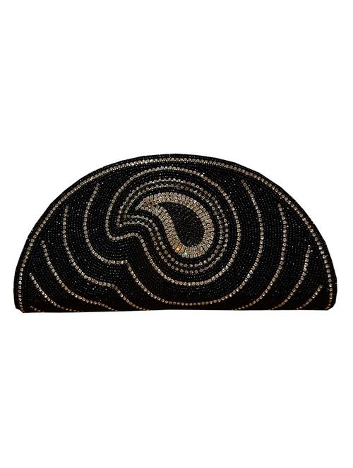 black embellished faux silk clutch - 11706884 - Standard Image - 0
