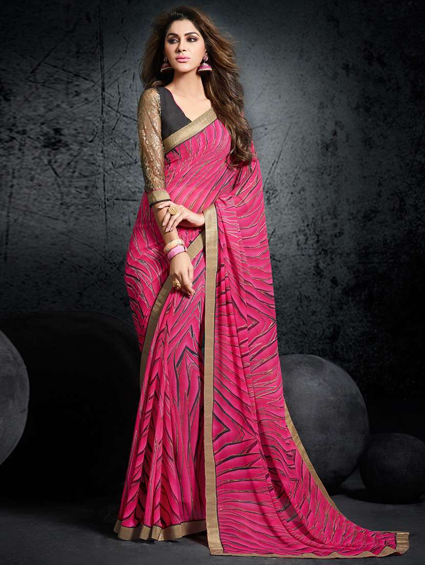 women's leheriya pink colored saree
