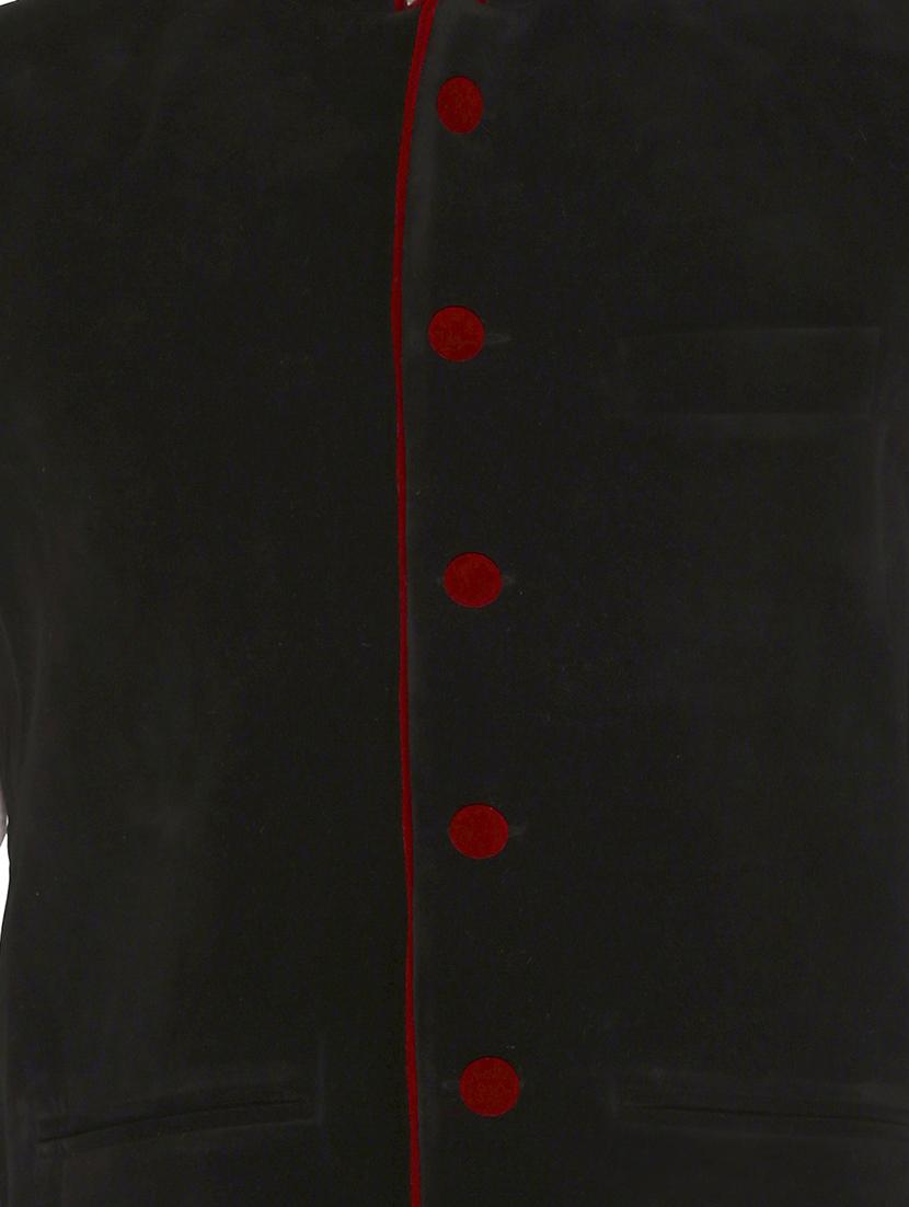 black velvet nehru jacket - 11714748 - Standard Image - 1