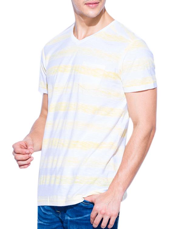 mufti mens yellow slim fit mid rise tshirts - 11716027 - Standard Image - 1