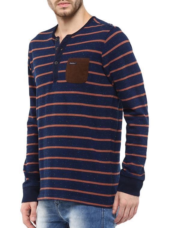 mufti mens orange slim fit mid rise tshirts - 11716054 -  Standard Image - 1