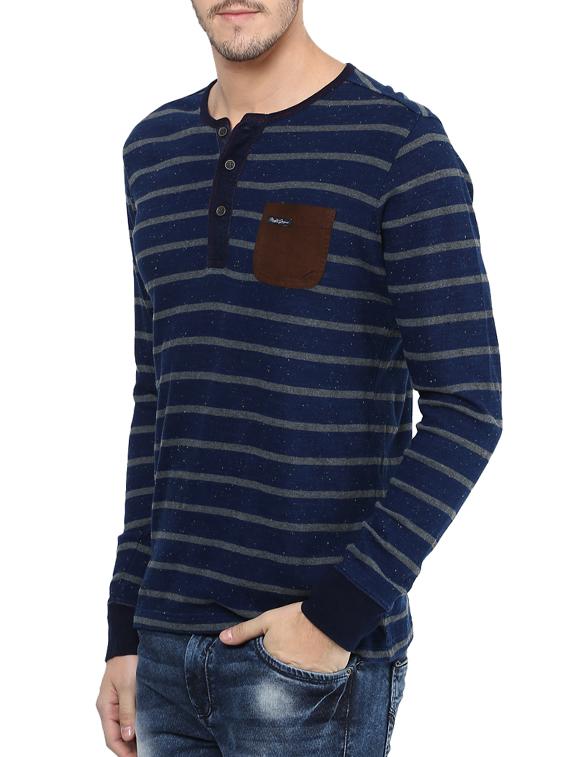 mufti mens grey slim fit mid rise tshirts - 11716055 -  Standard Image - 1