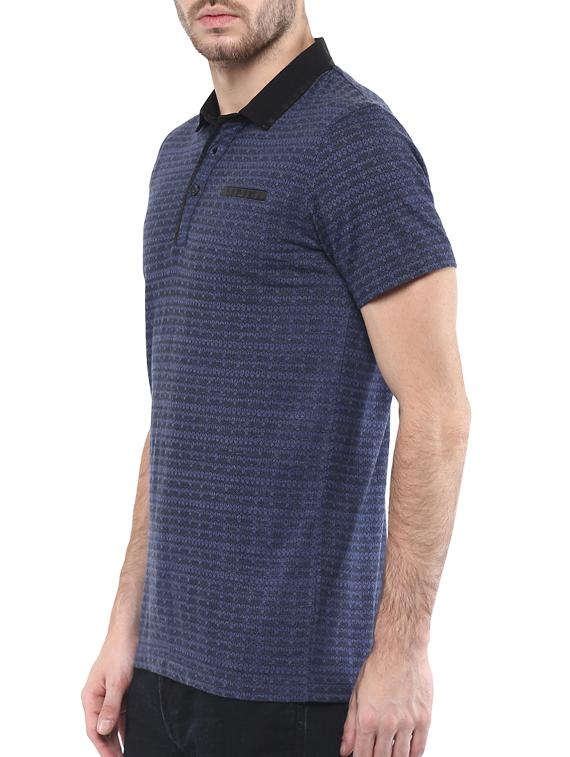 mufti mens blue slim fit mid rise tshirts - 11716111 - Standard Image - 1
