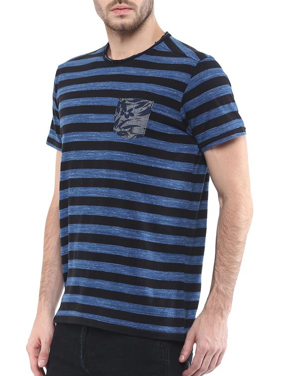 mufti mens black slim fit mid rise tshirts - 11716127 - Standard Image - 1