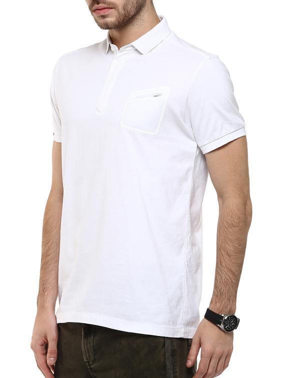 mufti mens white slim fit mid rise tshirts - 11716128 -  Standard Image - 1