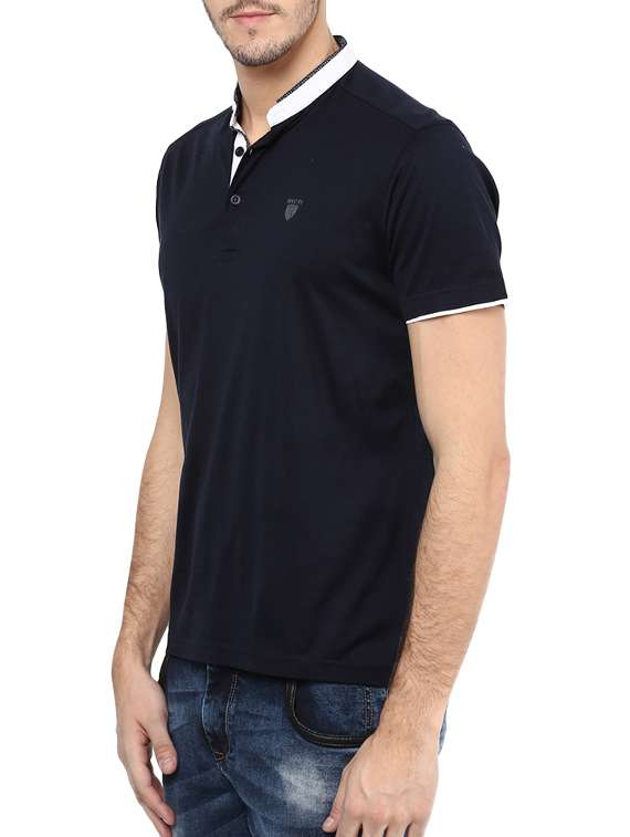 men navy blue cotton t-shirt - 11716131 - Standard Image - 1