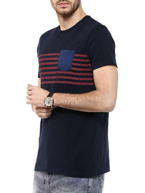 navy blue cotton pocket  t-shirt - 11716139 -  Standard Image - 1