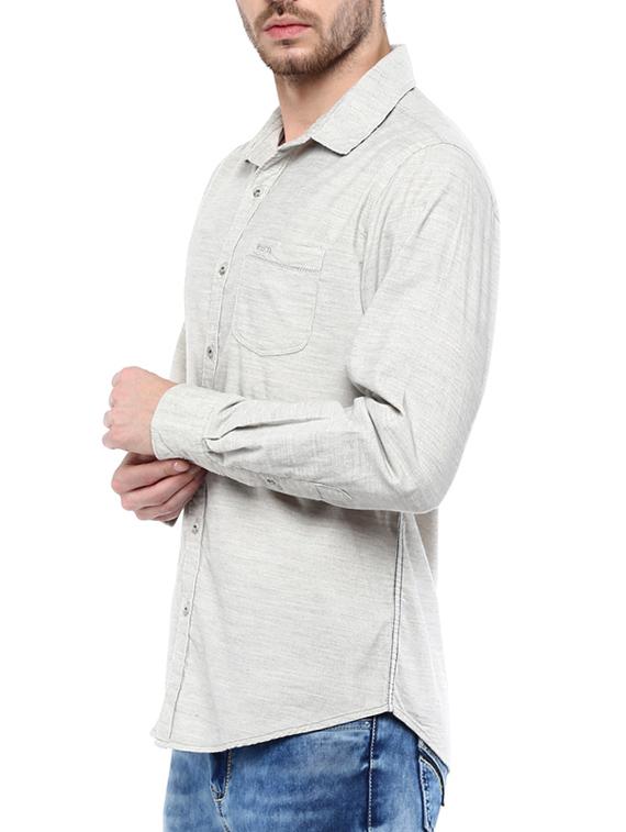 mufti mens ecru slim fit mid rise casual shirts - 11716577 -  Standard Image - 1