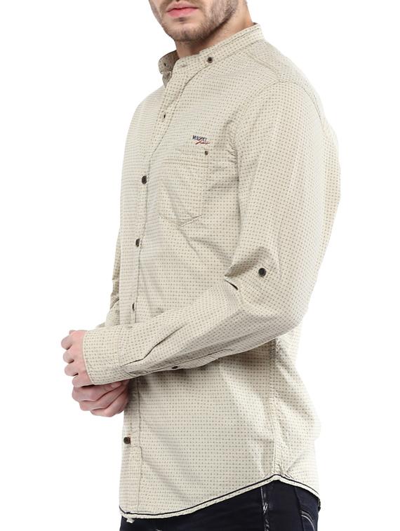 mufti mens fawn slim fit mid rise casual shirts - 11716583 -  Standard Image - 1