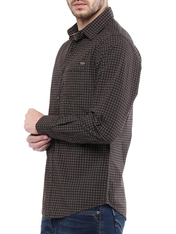 mufti mens brown slim fit mid rise casual shirts - 11716585 -  Standard Image - 1