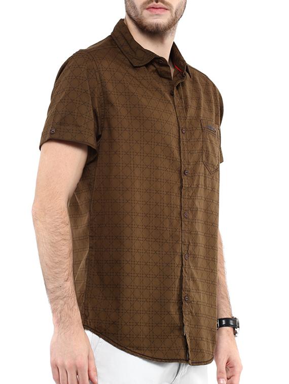 mufti mens brown slim fit mid rise casual shirts - 11716605 - Standard Image - 1