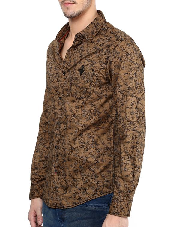 mufti mens brown slim fit mid rise casual shirts - 11716616 -  Standard Image - 1