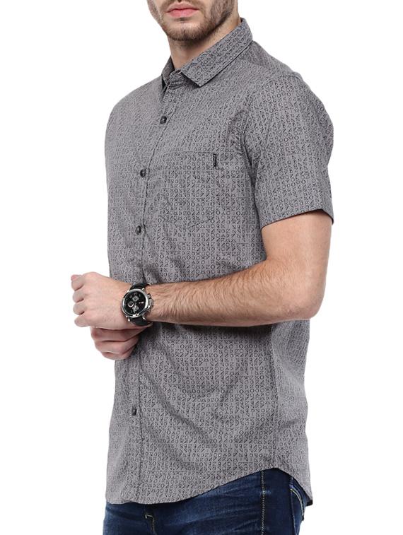 mufti mens grey slim fit mid rise casual shirts - 11716642 -  Standard Image - 1