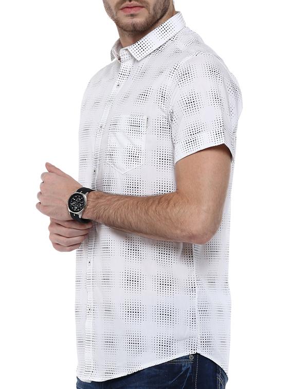 mufti mens white slim fit mid rise casual shirts - 11716645 - Standard Image - 1