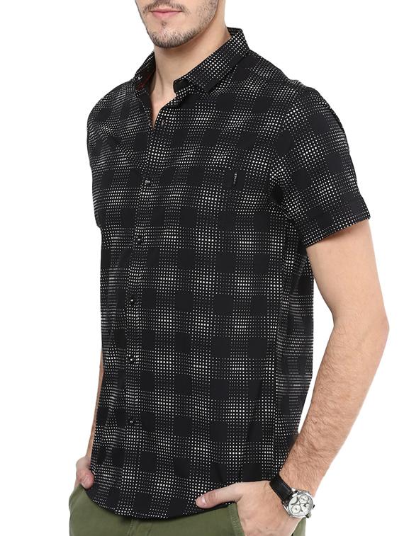 mufti mens black slim fit mid rise casual shirts - 11716646 - Standard Image - 1