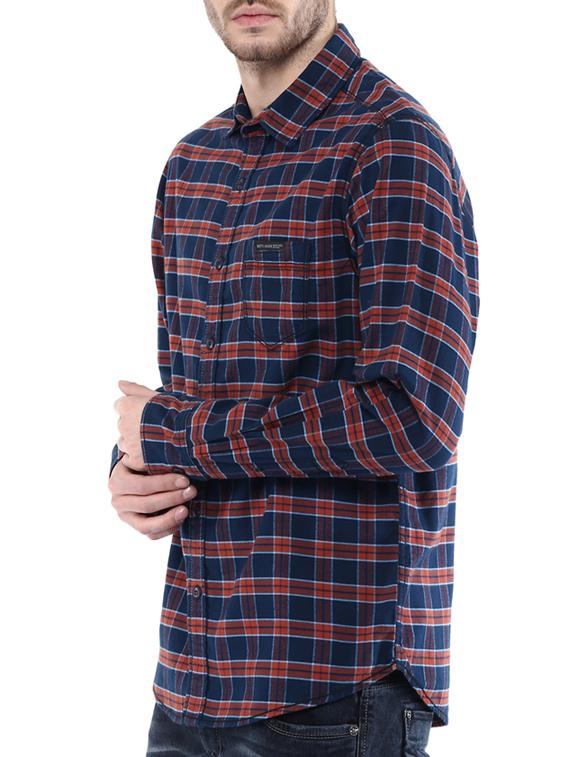 mufti mens red slim fit mid rise casual shirts - 11716661 - Standard Image - 1