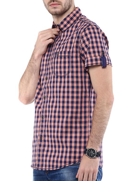 mufti mens peach slim fit mid rise casual shirts - 11716663 -  Standard Image - 1