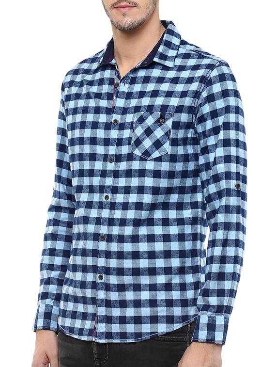 mufti mens sky slim fit mid rise casual shirts - 11716687 - Standard Image - 1