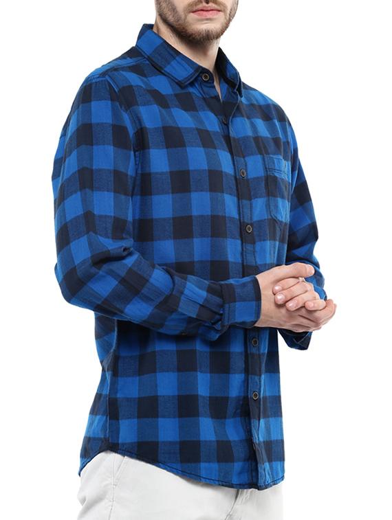 mufti mens royal slim fit mid rise casual shirts - 11716688 -  Standard Image - 1