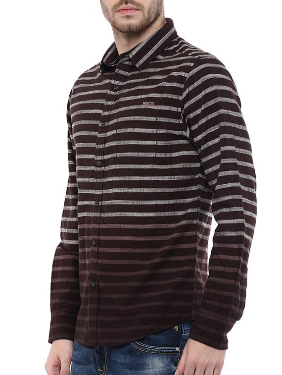 mufti mens brown slim fit mid rise casual shirts - 11716697 - Standard Image - 1
