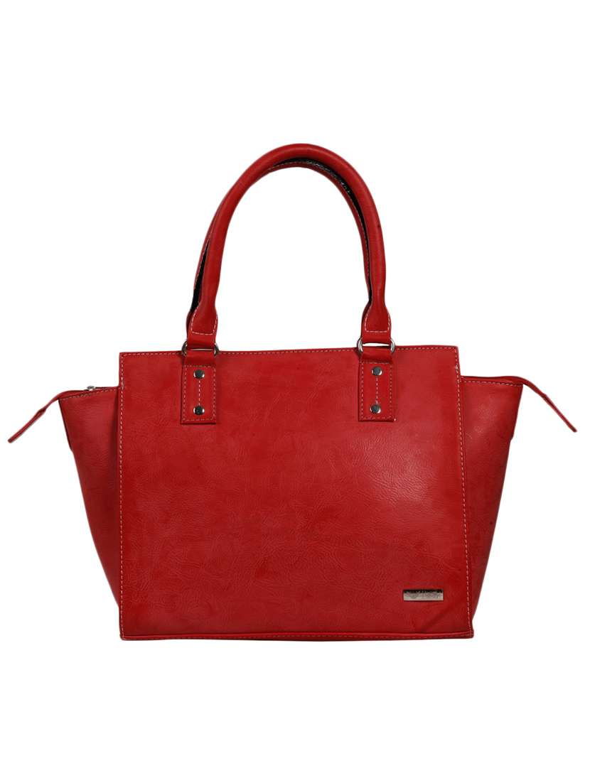 red leatherette handbag