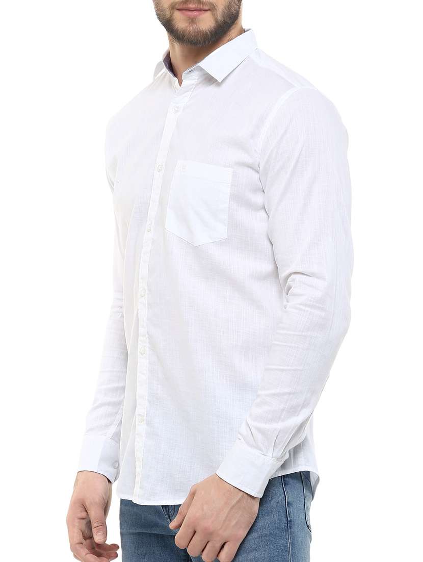 white cotton casual shirt - 11726435 -  Standard Image - 1